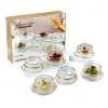 Golden-framed glass tableware set, high borosilicate heat-resistant explosion-proof, simple style household Item Picture